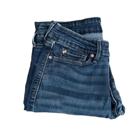 Levi’s Denizen Modern Skinny Crop Denim Blue Button Closure Rolled Hem S #1190 - Picture 7 of 12